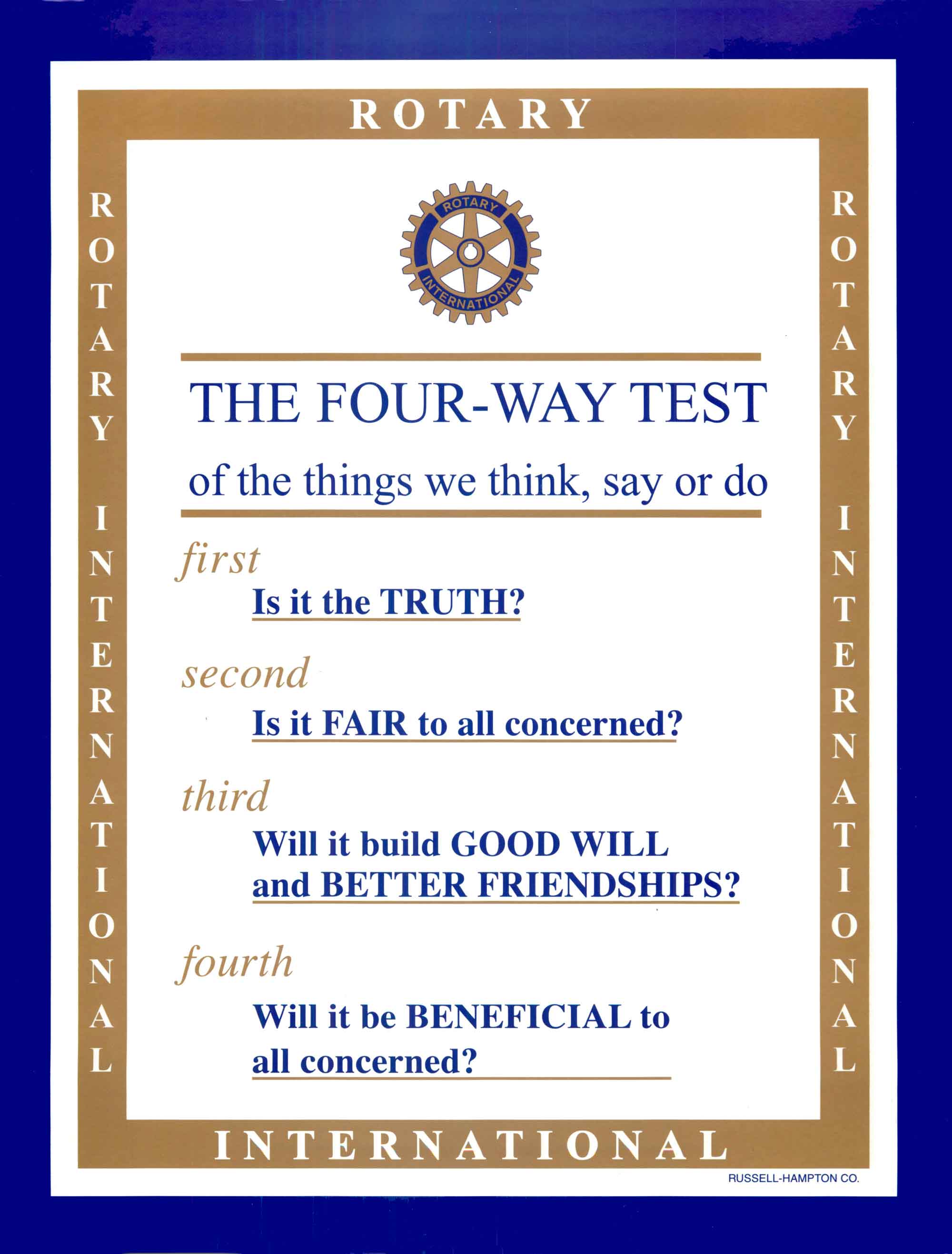Rotary Four Way Test